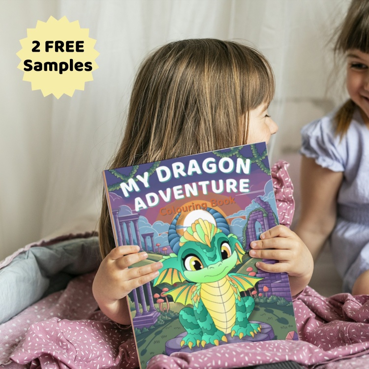 My Dragon Adventure: 40 Hand Drawn Colouring Pages — Name and Colour Baby Dragons for Kids Ages 5–10
