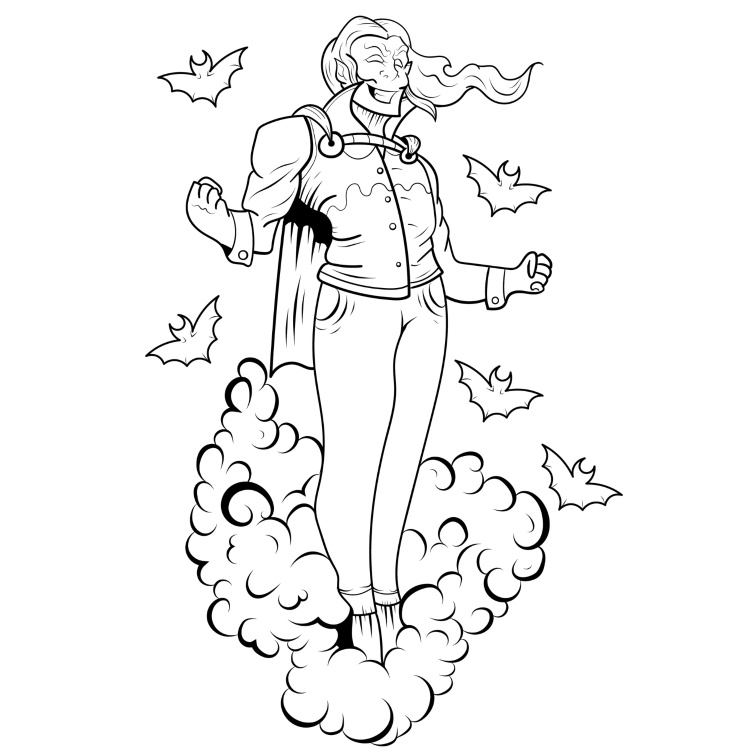 Vampire Fangs and Fantasy Colouring Book