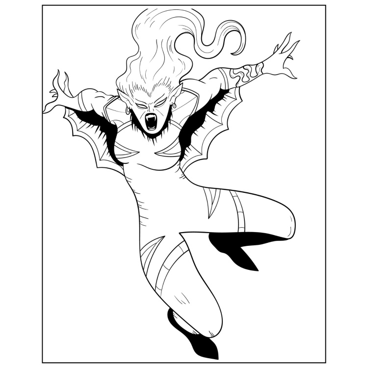 Vampire Fangs and Fantasy Colouring Book