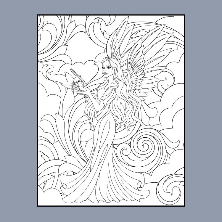 Angelic Heavenly Angels Colouring Book