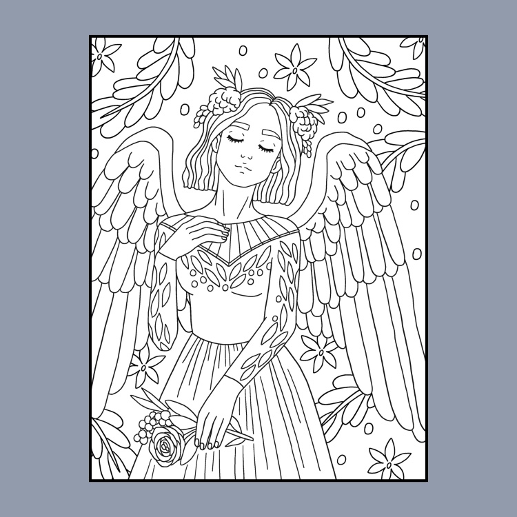 Angelic Heavenly Angels Colouring Book