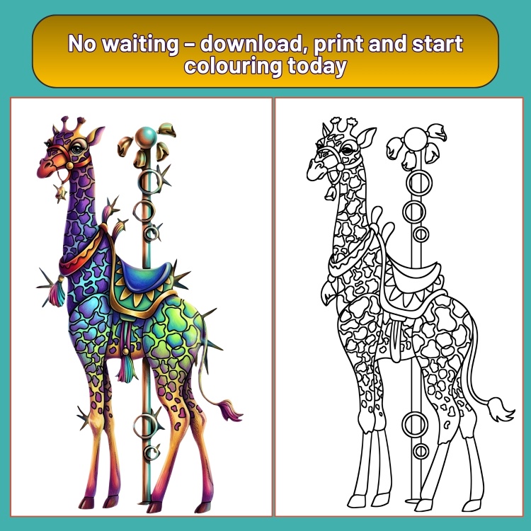Carousel Animal Colouring Pages