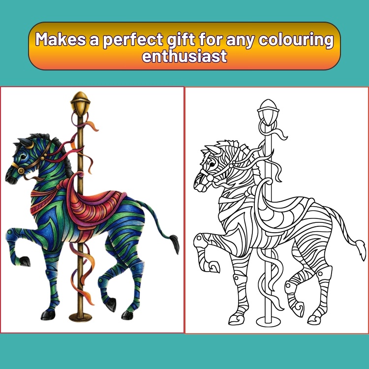 Carousel Animal Colouring Pages