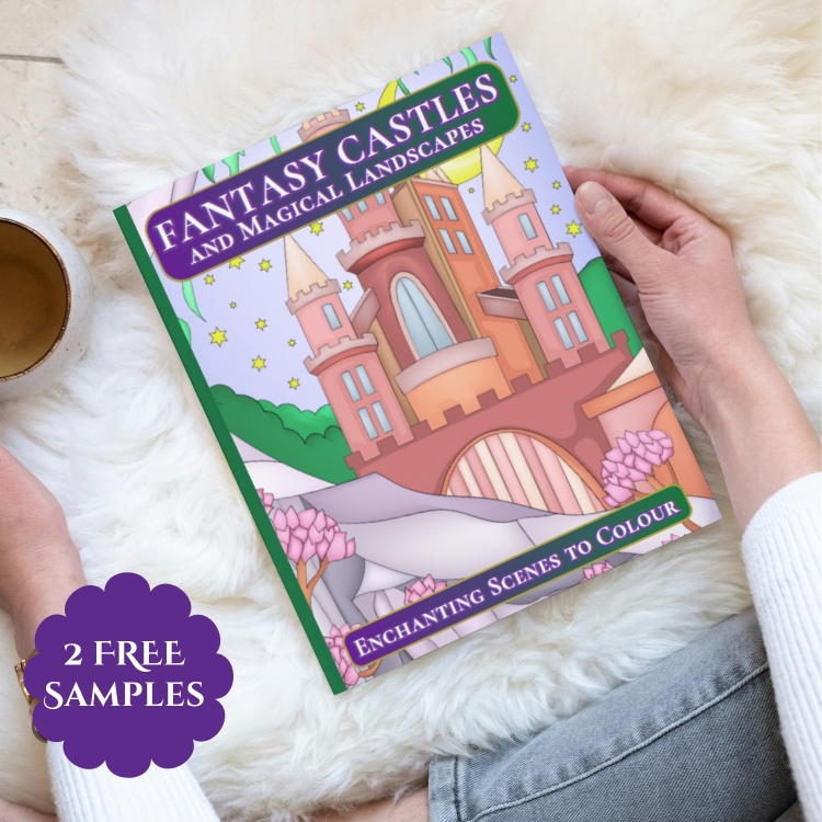 Fantasy Castles and Magical Landscapes Colouring Book