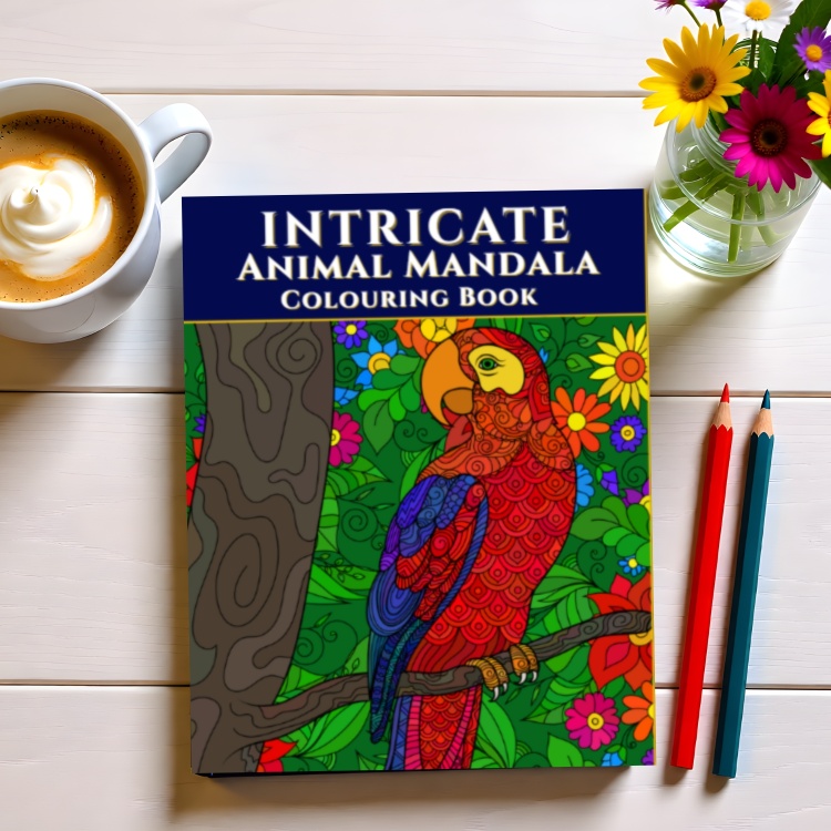 Intricate Animal Mandala Colouring Book For Adults