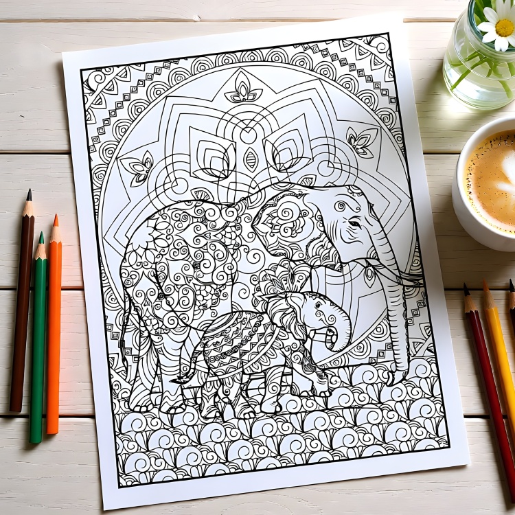 Intricate Animal Mandala Colouring Book For Adults