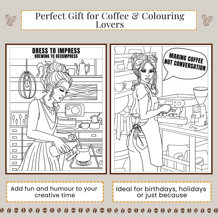 Coffee and Quotes Colouring Book For Adults