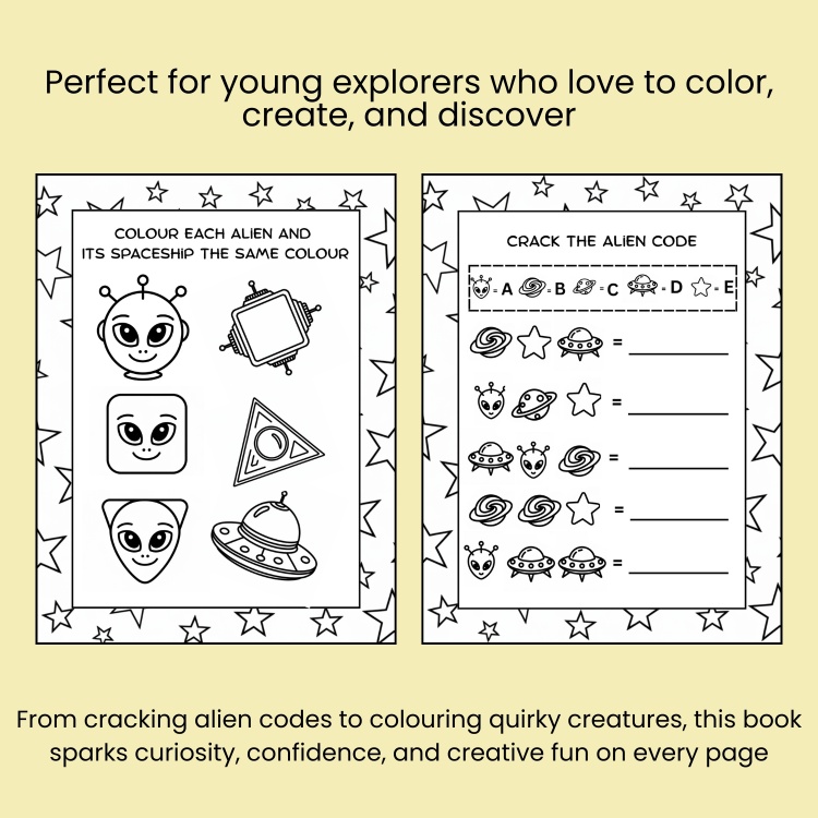 Sill Alien Activity Book For Kids Ages 6-10