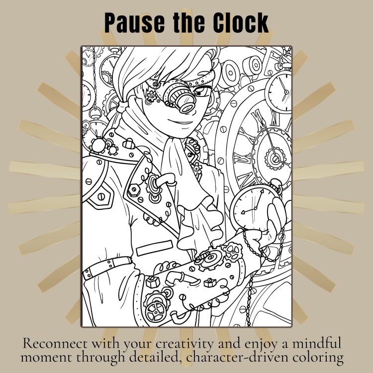 Steampunk Realm: Masters of Gear and Steam Coloring Book