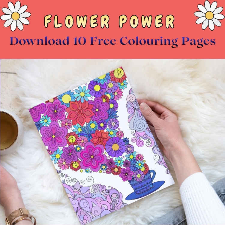 Flower Power Colouring Pages For Adults  – Series 1: Free to Print and Enjoy