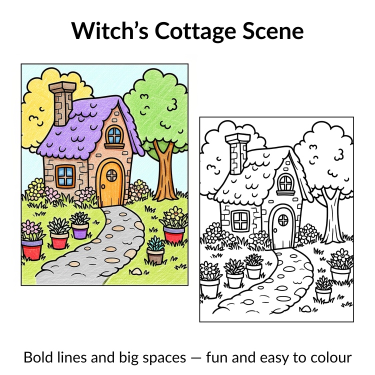 Bold & Easy Halloween Colouring Pages for Kids (ages 3-6)