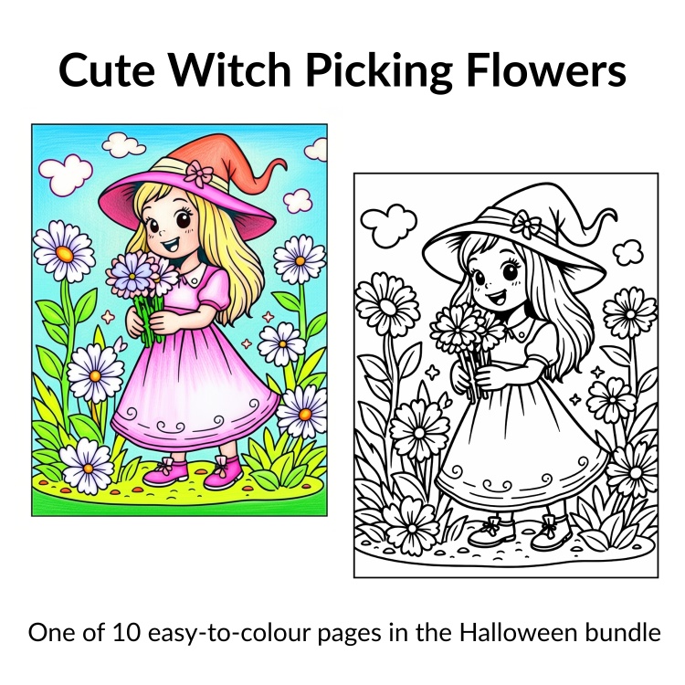 Bold & Easy Halloween Colouring Pages for Kids (ages 3-6)