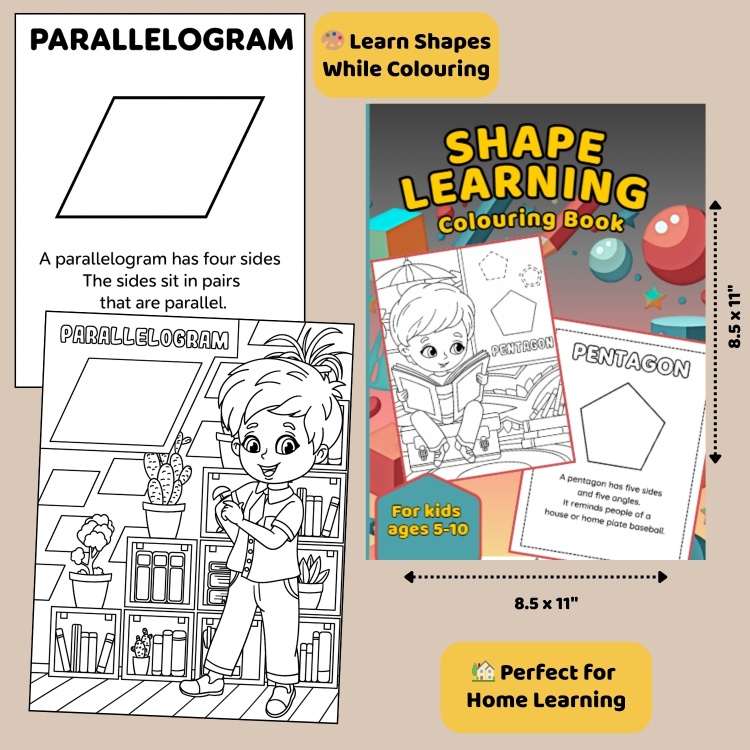 Shape Learning Colouring Book For Kids Ages 5-10