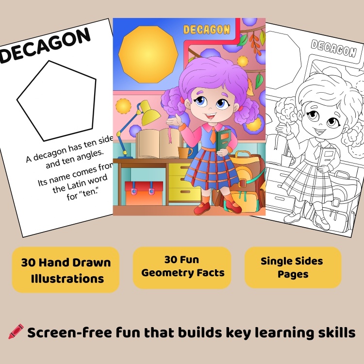Shape Learning Colouring Book For Kids Ages 5-10