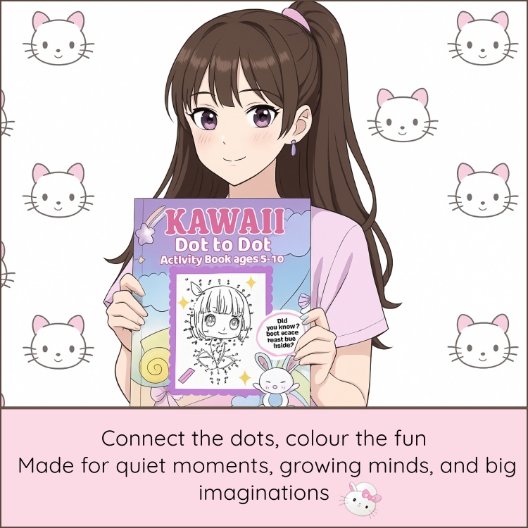 Kawaii Dot to Dot Activity Book Ages 5-10