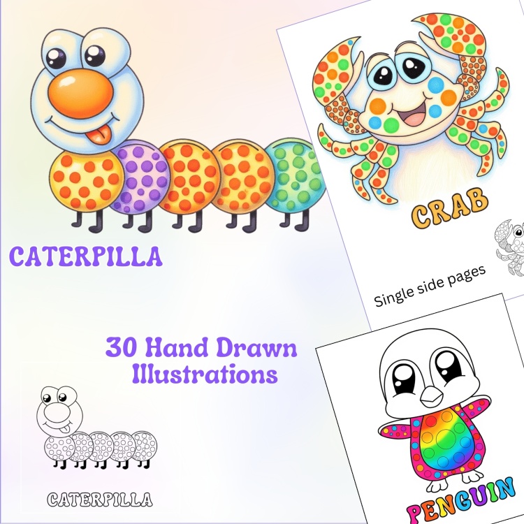 Animal Dot Marker Colouring Book for Kids Ages 3-6