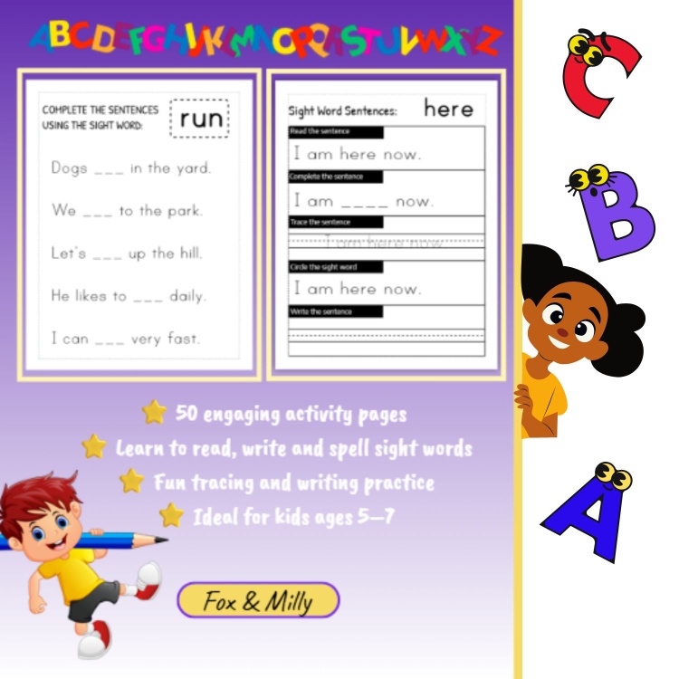 Sight Word Activity Book For Kids Age 5-7
