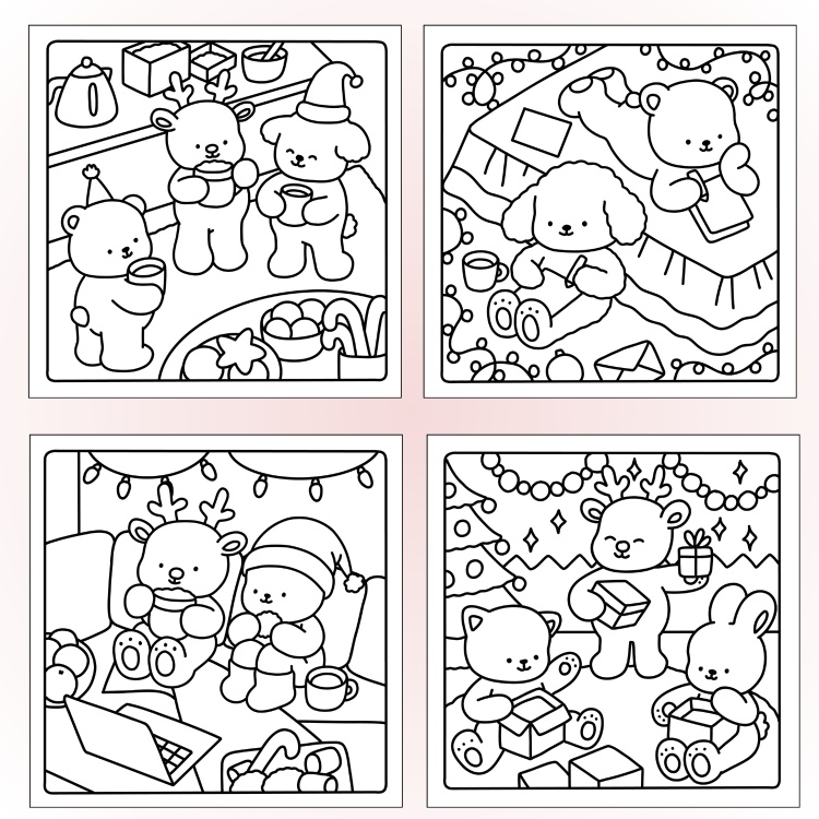 Cosy Chritsmas Moments Colouring Book For Adults