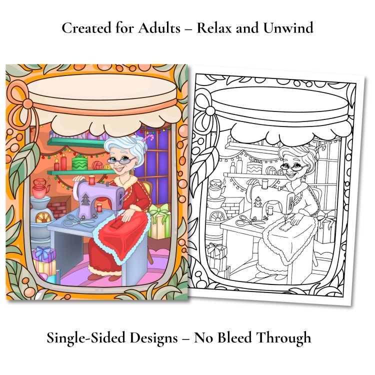 Festive Jars Printable Colouring Pack For Adults