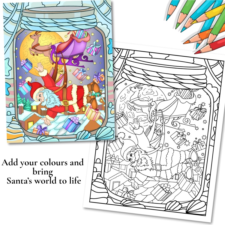 Festive Jars Printable Colouring Pack For Adults