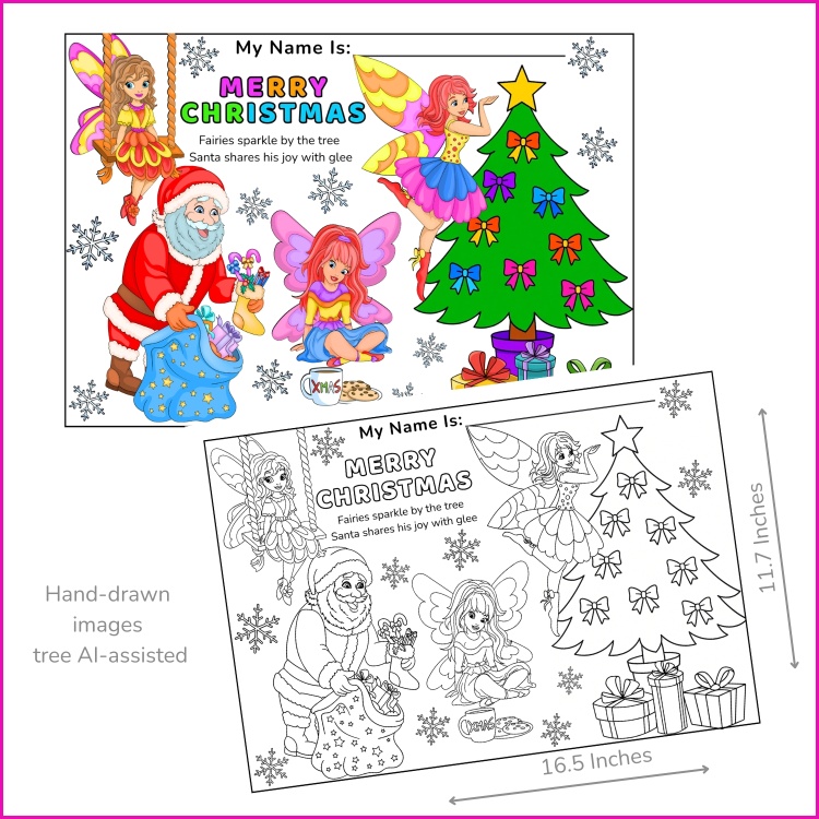 Christmas Colouring Placemats for Kids