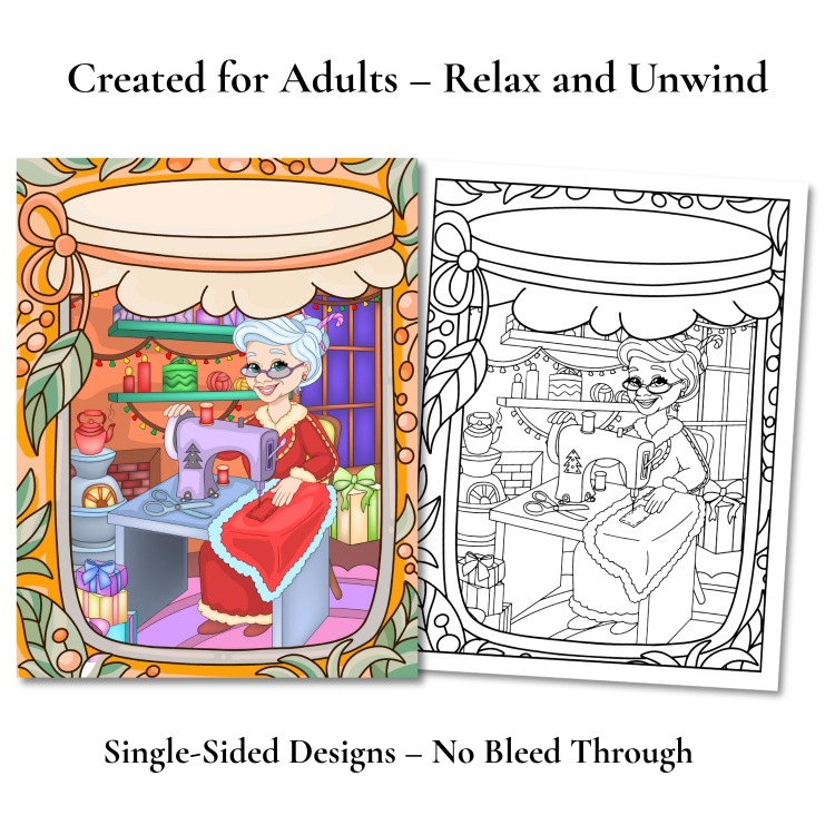 Christmas In A Jar Colouring Book For Adults