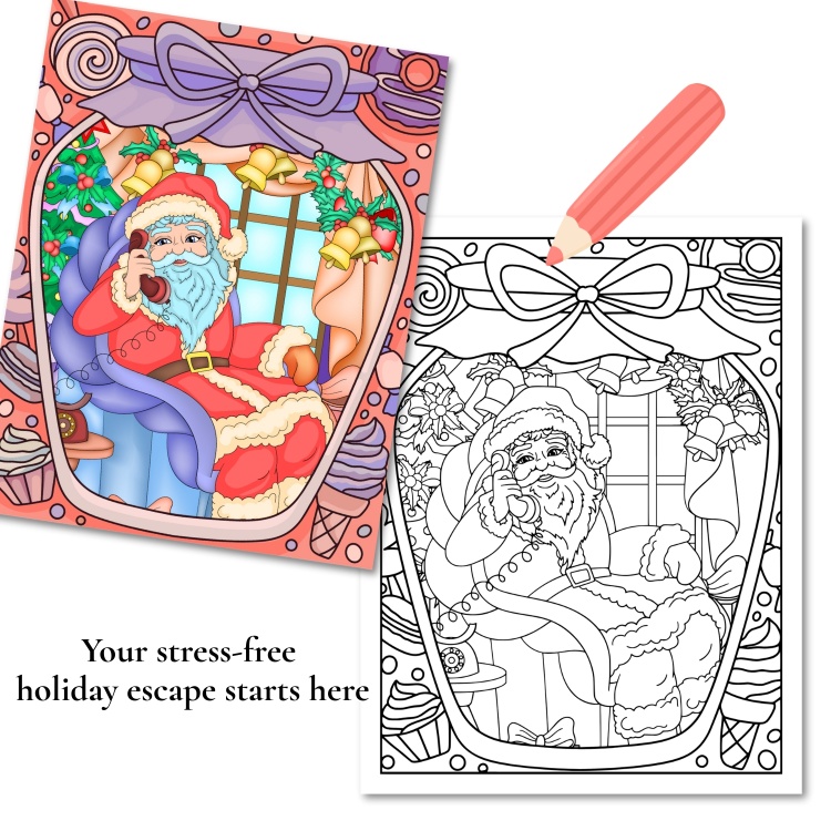 Christmas In A Jar Colouring Book For Adults