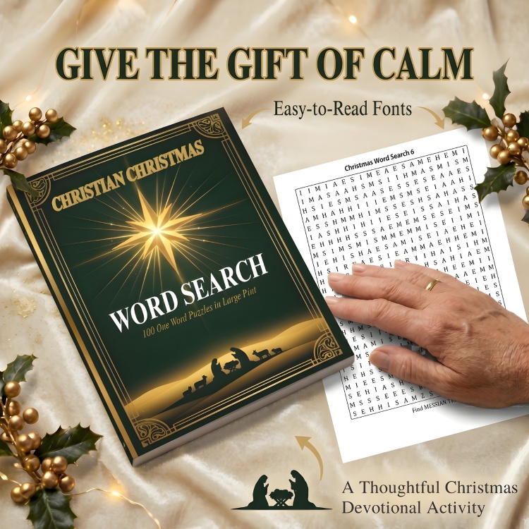 Christian Christmas Word Search Puzzle Book: Large Print