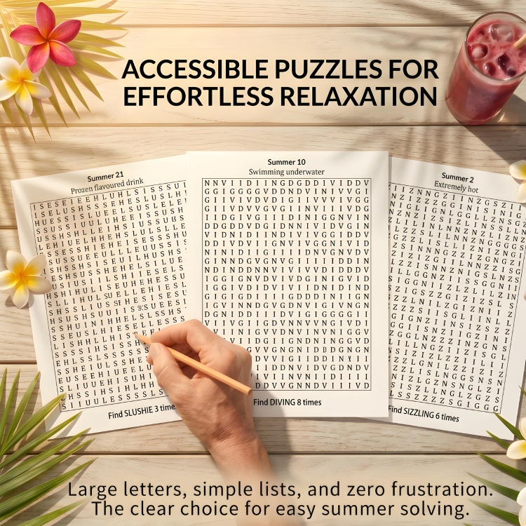 Summer Word Search: 100 Puzzles for Adults and Seniors (Large Print)