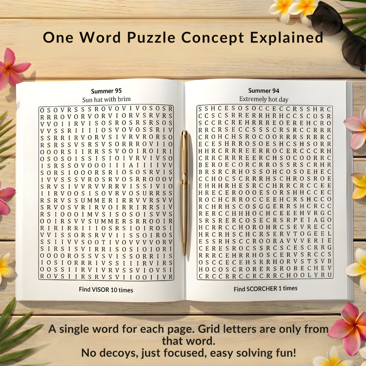 Summer Word Search: 100 Puzzles for Adults and Seniors (Large Print)
