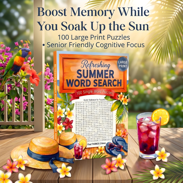 Refreshing Summer Word Search Puzzle Book