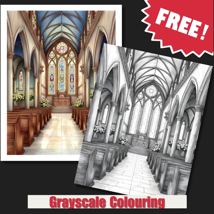 26 FREE Printable Cathedral Grayscale Coloring Pages