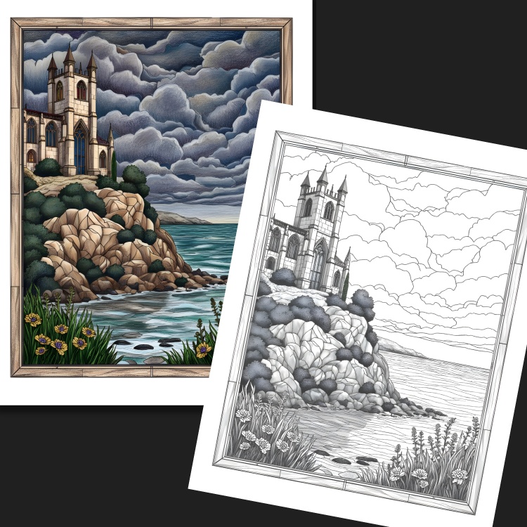 26 FREE Printable Cathedral Grayscale Coloring Pages