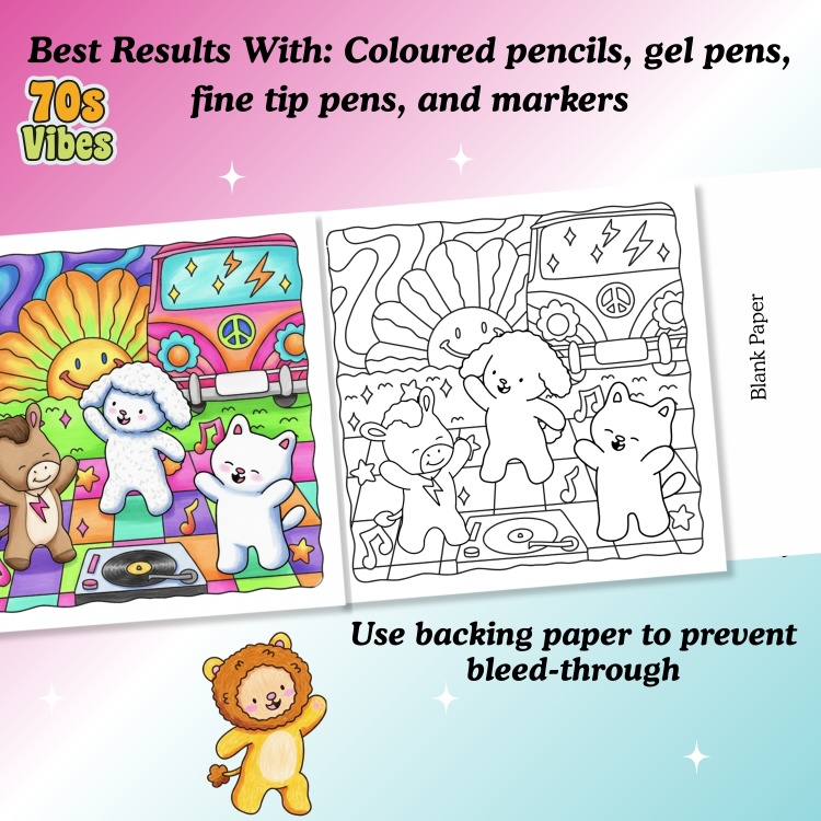 Groovy Vibes Bold and Easy Colouring Book