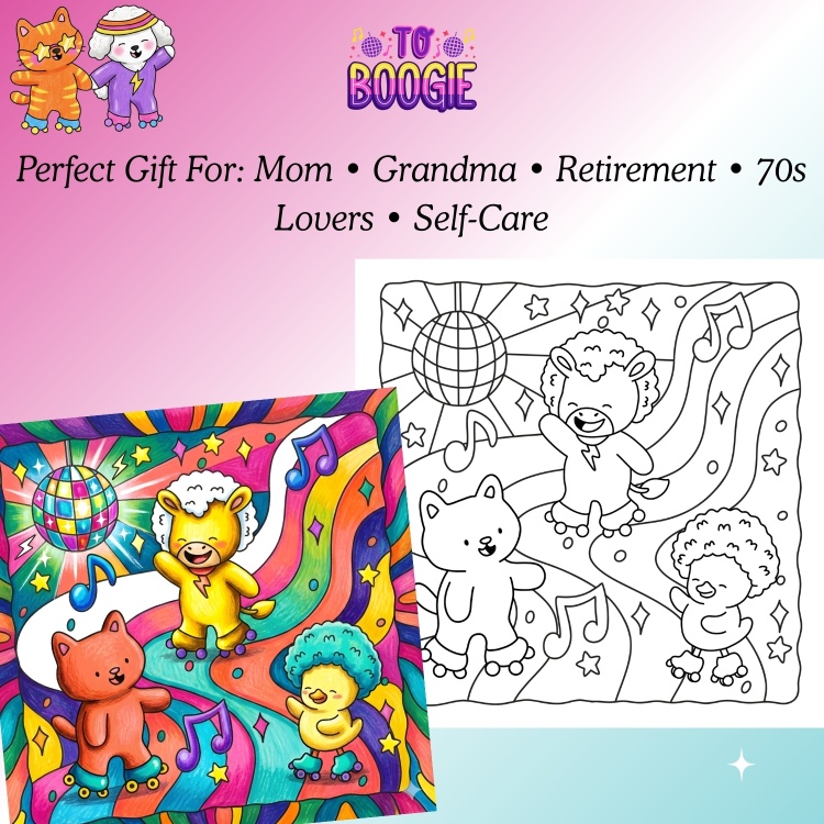 Groovy Vibes Bold and Easy Colouring Pages
