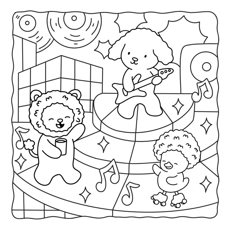 Groovy Vibes Bold and Easy Colouring Pages