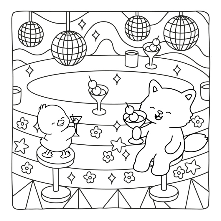 Groovy Vibes Bold and Easy Colouring Pages