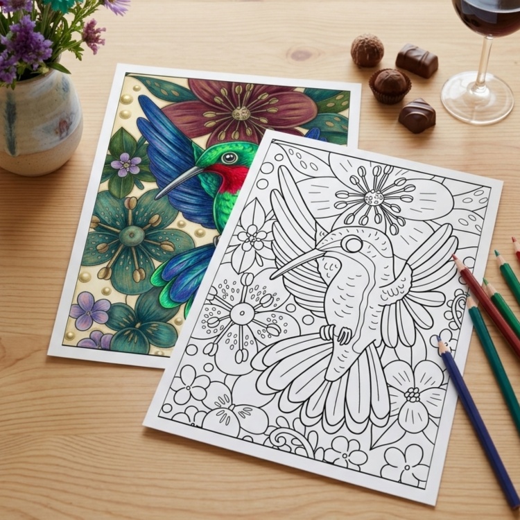 Colourful Birds Colouring Pages