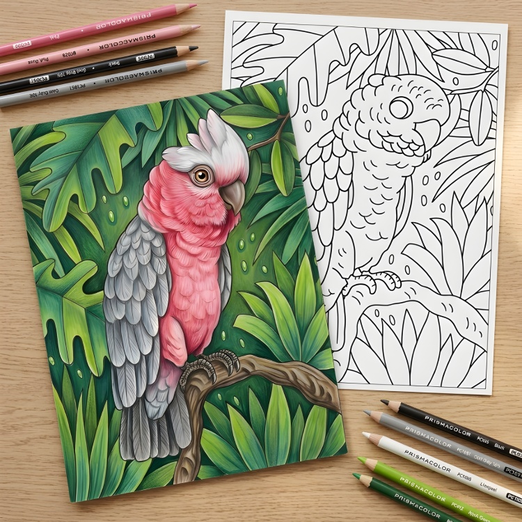 Colourful Birds Colouring Pages