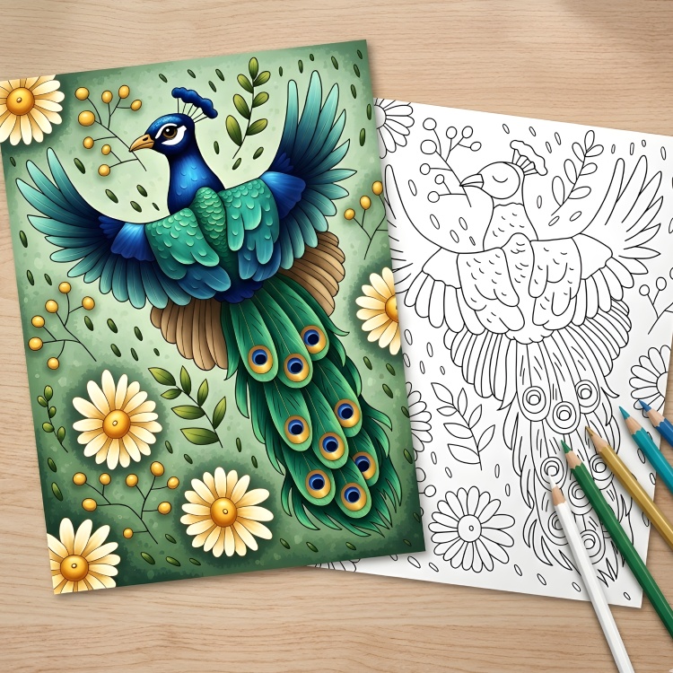 Colourful Birds Colouring Pages