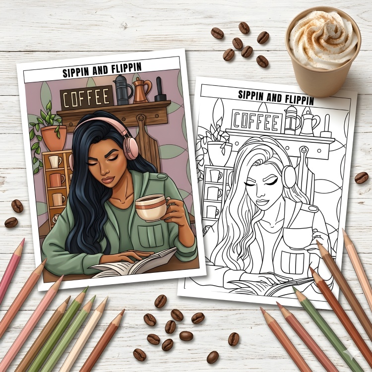 Coffee and Quotes Colouring Pages