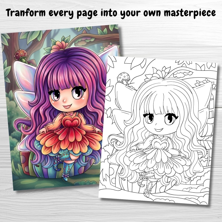 Chibi Fairies - Travel Size Colouring Book