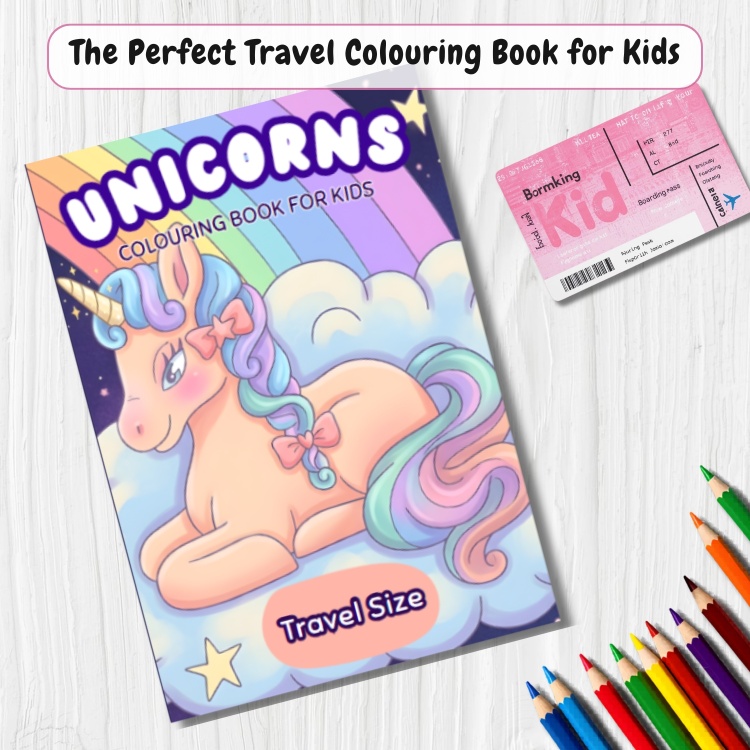 Unicorns - Travel Size Colouring Book For Kids