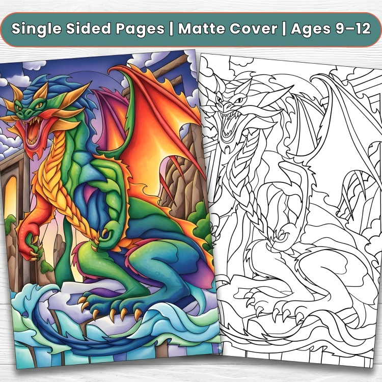 Dragons: Travel Size Colouring Book for Ages 9–12